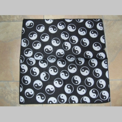 Jin Jang - Yin Yang, čiernobiela Šatka 100%bavlna, cca.52x52cm 